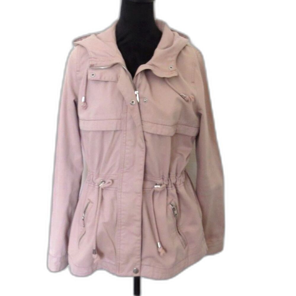 H&M Divided Women's Short Cotton Utility Jacket Gorpcore Dusty Pink 8 EUC